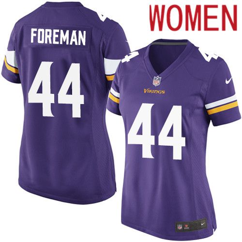 Women Minnesota Vikings #44 Chuck Foreman Nike Purple Game Player NFL Jersey->women nfl jersey->Women Jersey